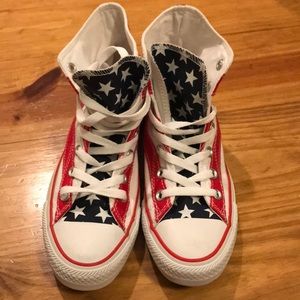 American flag converse high tops NEW WITHOUT TAGS